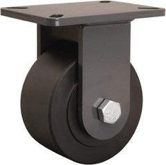 Hamilton - 6" Diam x 3" Wide x 8" OAH Top Plate Mount Rigid Caster - Nylon, 4,000 Lb Capacity, Sealed Precision Ball Bearing, 5-1/4 x 7-1/4" Plate - Americas Industrial Supply