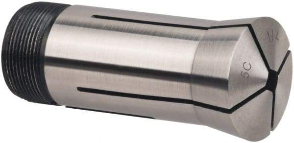 Interstate - 3/8 Inch 5C Square Collet - 3.28" Overall Length, 1.041-24 Internal Thread Size, Steel, 0.0039 Inch TIR - Exact Industrial Supply