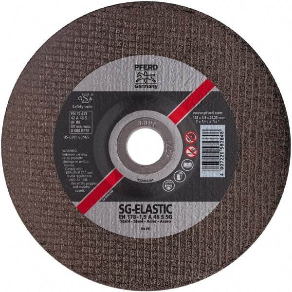 PFERD - 46 Grit, 4-1/2" Wheel Diam, 1/8" Wheel Thickness, Type 27 Depressed Center Wheel - Aluminum Oxide - Americas Industrial Supply