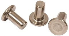 RivetKing - 0.113" Body Diam, Flat Steel Tinners Solid Rivet - 0.213" Length Under Head - Americas Industrial Supply