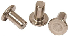 RivetKing - 0.107" Body Diam, Flat Steel Tinners Solid Rivet - 0.198" Length Under Head - Americas Industrial Supply