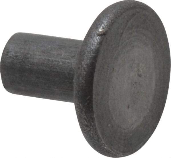 RivetKing - 0.091" Body Diam, Flat Steel Tinners Solid Rivet - 0.166" Length Under Head - Americas Industrial Supply