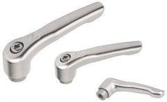 KIPP - M8 x 1.25, 16mm Hub Diam, Stainless Steel Female Threaded Insert Adjustable Clamping Handle - 91mm OAL, 54.5mm High, 14mm Hole Depth - Americas Industrial Supply