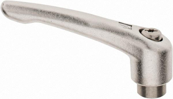 KIPP - 1/2-13, 19mm Hub Diam, Stainless Steel Female Threaded Insert Adjustable Clamping Handle - 109mm OAL, 63mm High, 17mm Hole Depth - Americas Industrial Supply