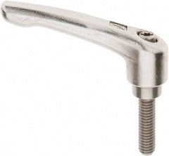 KIPP - 5/16-18, 17/32" Hub Diam, Stainless Steel Threaded Stud Adjustable Clamping Handle - 30mm Stud Length, 74.5mm OAL, 42.5mm High - Americas Industrial Supply