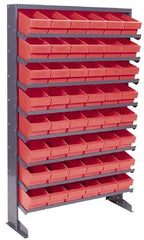 Quantum Storage - 400 Lb Capacity, 12" Deep x 36" Wide x 60" High, Steel Pick Rack - 1 Side, 48 Blue Polystyrene Bins - Americas Industrial Supply