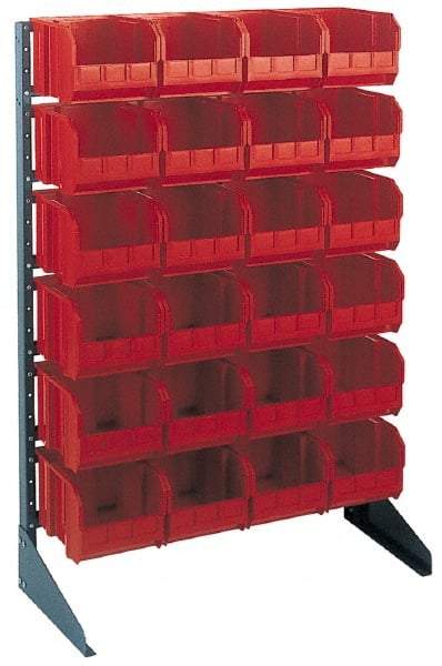 Quantum Storage - 250 Lb Capacity, 15" Deep x 36" Wide x 53" High, Steel Pick Rack - 1 Side, 66 Black Polyethylene/Polypropylene Bins - Americas Industrial Supply