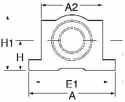 Thomson Industries - 40mm Inside Diam, 13,700 Lbs. Dynamic Capacity, Open Single Pillow Block Linear Bearing - 77mm Overall Height x 108" Overall Width, 58mm Btw Mount Hole Centers - Americas Industrial Supply