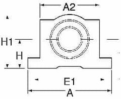 Thomson Industries - 40mm Inside Diam, 13,700 Lbs. Dynamic Capacity, Open Single Pillow Block Linear Bearing - 77mm Overall Height x 108" Overall Width, 58mm Btw Mount Hole Centers - Americas Industrial Supply