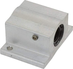 Thomson Industries - 3/8" Inside Diam, 100/200 Lbs. Dynamic Capacity, Closed Single Pillow Block Linear Bearing - 0.94" Overall Height x 1-3/4" Overall Width - Americas Industrial Supply