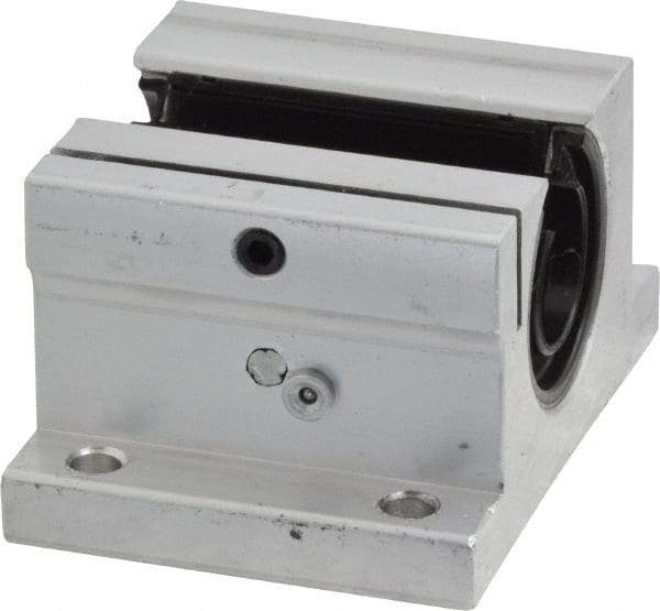 Thomson Industries - 1/2" Inside Diam, 180/360 Lbs. Dynamic Capacity, Open Single Pillow Block Linear Bearing - 1.13" Overall Height x 2" Overall Width - Americas Industrial Supply