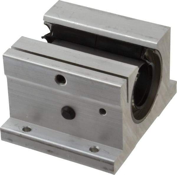 Thomson Industries - 1-1/4" Inside Diam, 2350/4700 Lbs. Dynamic Capacity, Open Single Pillow Block Linear Bearing - 2.56" Overall Height x 4" Overall Width - Americas Industrial Supply