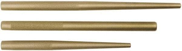 Proto - 3 Piece, 3/8 to 3/4", Drift Punch Set - Round Shank, Brass, Comes in Tool Roll - Americas Industrial Supply