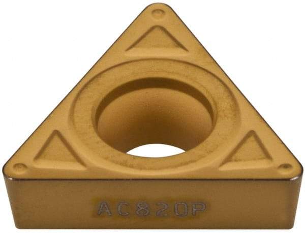 Sumitomo - TCMT32.52 ENK Grade AC830P Carbide Turning Insert - 60° Triangle, 3/8" Inscr Circle, 5/32" Thick, 1/32" Corner Radius - Americas Industrial Supply