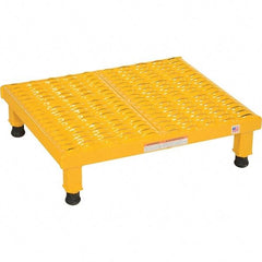 Vestil - 5" High x 19" Wide x 24" Deep, Yellow Step Stand - Steel, 500 Lb Capacity - Americas Industrial Supply