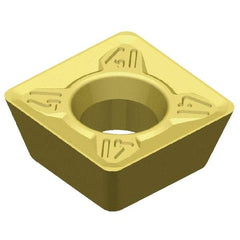 Kennametal - SDMT32.5 41 Grade X500 Carbide Milling Insert - TiN/TiC/TiN Finish, 0.156" Thick, 3/8" Inscribed Circle, 0.031" Corner Radius - Americas Industrial Supply