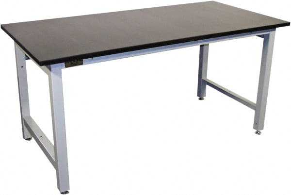 Proline - 60 Wide x 30" Deep x 36" High, Chem-Guard Workbench - Adjustable Height Legs, Gray - Americas Industrial Supply
