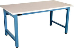 Proline - 60 Wide x 30" Deep x 36" High, Static Dissipative Workbench - Adjustable Height Legs, Blue - Americas Industrial Supply