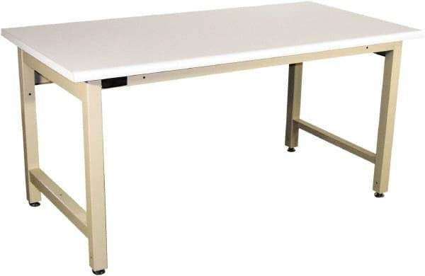 Proline - 60 Wide x 30" Deep x 36" High, Static Dissipative Workbench - Adjustable Height Legs, Beige - Americas Industrial Supply