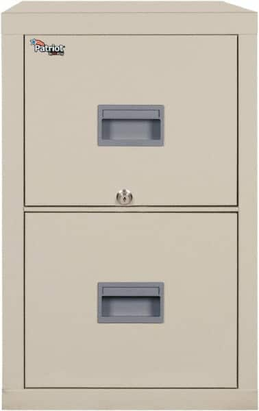 FireKing - 17-3/4" Wide x 27-3/4" High x 25" Deep, 2 Drawer Vertical File - Steel, Parchment - Americas Industrial Supply