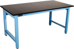 Proline - 60 Wide x 36" Deep x 36" High, Epoxy Resin Workbench - Adjustable Height Legs, Blue - Americas Industrial Supply