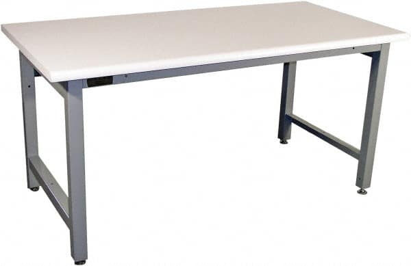 Proline - 60 Wide x 30" Deep x 36" High, Plastic Laminate Workbench - Adjustable Height Legs, Gray - Americas Industrial Supply