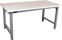 Proline - 60 Wide x 30" Deep x 36" High, Plastic Laminate Workbench - Adjustable Height Legs, Gray - Americas Industrial Supply
