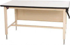 Proline - 72 Wide x 30" Deep x 42" High, Plastic Laminate Workbench - Adjustable Height Legs, Blue - Americas Industrial Supply
