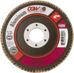 Camel Grinding Wheels - 60 Grit, 5" Disc Diam, 7/8" Center Hole, Type 29 Aluminum Oxide Flap Disc - 12,200 Max RPM, Polyester Backing, Arbor Attaching System, Coated - Americas Industrial Supply