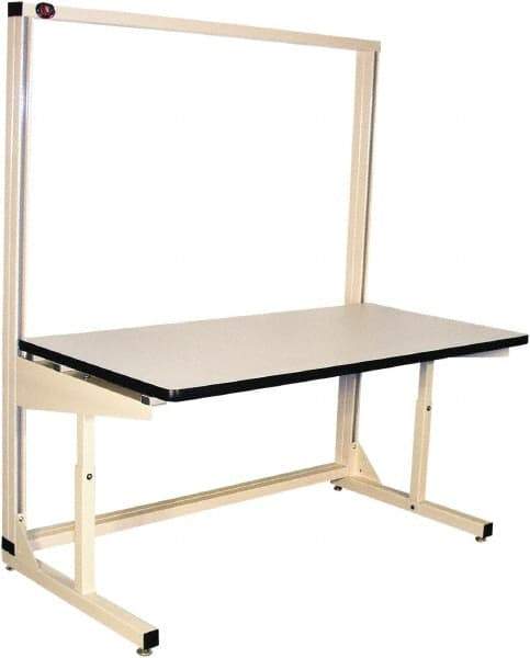 Proline - 60 Wide x 30" Deep x 36" High, Static Dissipative Workbench - Adjustable Height Legs, Beige - Americas Industrial Supply