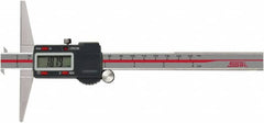SPI - 0" to 12" Electronic Depth Gage - 0.0015" Accuracy, 0.0005" Resolution, 6" Base Length - Americas Industrial Supply