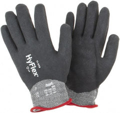 Ansell - Size S, ANSI Cut Lvl A2, Abrasion Lvl 4, Nitrile Coated Cut Resistant Gloves - Fully Coated Coated, Black - Americas Industrial Supply