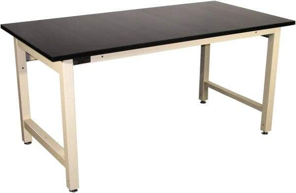 Proline - 60 Wide x 36" Deep x 36" High, Epoxy Resin Workbench - Adjustable Height Legs, Beige - Americas Industrial Supply
