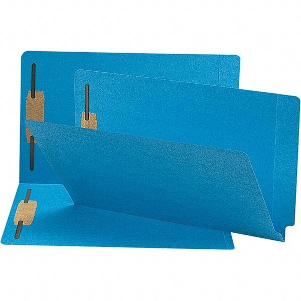 SMEAD - 15-1/4 x 9-1/2", Legal, Blue, File Folders with End Tab - 11 Point Stock, Straight Tab Cut Location - Americas Industrial Supply