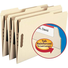 SMEAD - 14-5/8 x 9-1/2", Legal, Manila, File Folders with Top Tab - 11 Point Stock, Assorted Tab Cut Location - Americas Industrial Supply