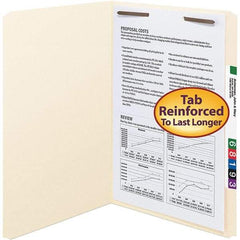 SMEAD - 14-5/8 x 9-1/2", Legal, Manila, File Folders with Top Tab - 11 Point Stock, Straight Tab Cut Location - Americas Industrial Supply