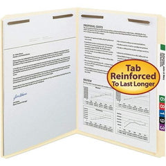 SMEAD - 11-5/8 x 9-1/2", Letter Size, Manila, File Folders with Top Tab - 11 Point Stock, Straight Tab Cut Location - Americas Industrial Supply