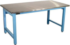 Proline - 60 Wide x 30" Deep x 36" High, Stainless Steel Workbench - Adjustable Height Legs, Blue - Americas Industrial Supply