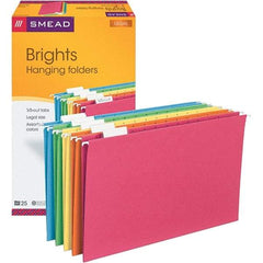 SMEAD - 14-5/8 x 9-1/2", Legal, Assorted Colors, Hanging File Folder - 11 Point Stock, 1/5 Tab Cut Location - Americas Industrial Supply