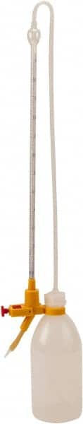 Dynalon Labware - 5 ml Borosilicate Glass Burette, Polyethylene Bottle Titrating Burette - 4-39/64" Diam x 18-57/64" High - Americas Industrial Supply