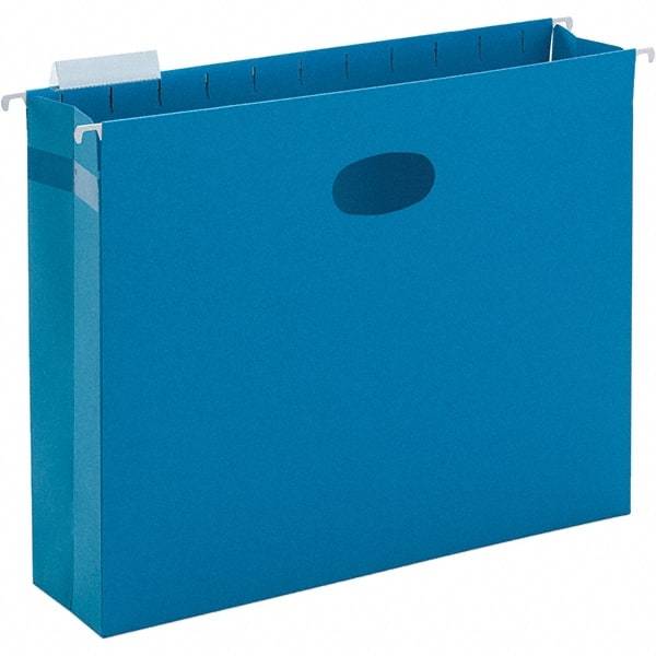 SMEAD - 12-1/4 x 9-1/2", Letter Size, Sky Blue, Hanging File Folder - 11 Point Stock, 1/5 Tab Cut Location - Americas Industrial Supply