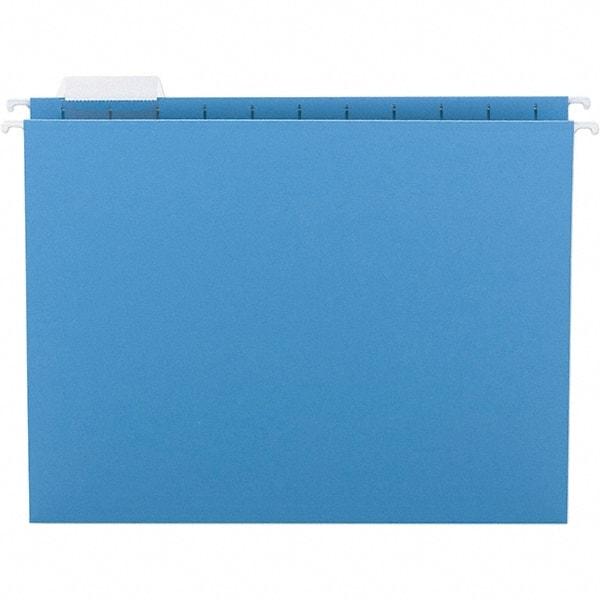 SMEAD - 12-1/4 x 9-1/2", Letter Size, Blue, Hanging File Folder - 11 Point Stock, 1/5 Tab Cut Location - Americas Industrial Supply