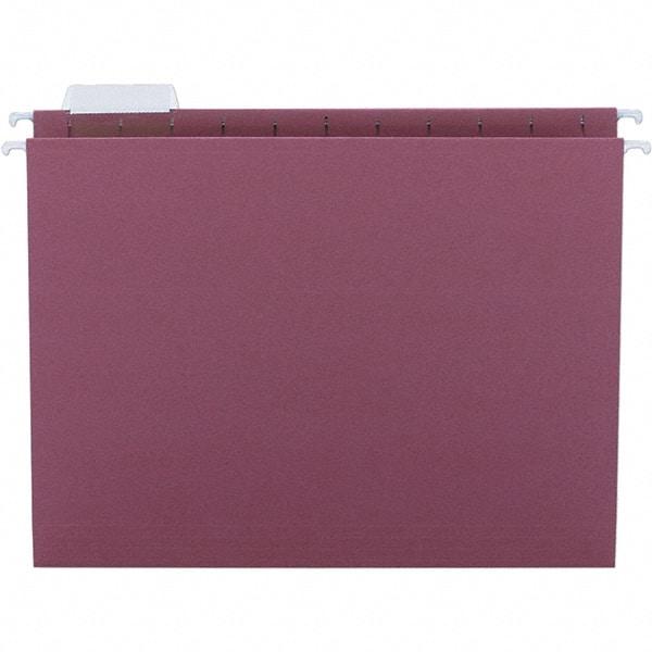 SMEAD - 12-1/4 x 9-1/2", Letter Size, Maroon, Hanging File Folder - 11 Point Stock, 1/5 Tab Cut Location - Americas Industrial Supply