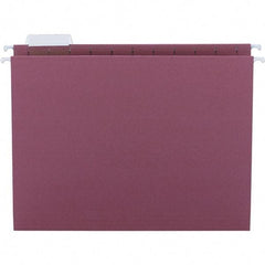 SMEAD - 12-1/4 x 9-1/2", Letter Size, Maroon, Hanging File Folder - 11 Point Stock, 1/5 Tab Cut Location - Americas Industrial Supply