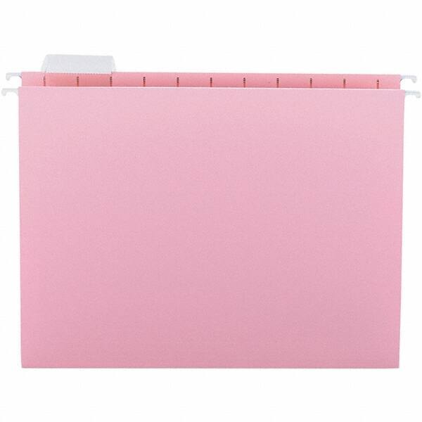 SMEAD - 12-1/4 x 9-1/2", Letter Size, Pink, Hanging File Folder - 11 Point Stock, 1/5 Tab Cut Location - Americas Industrial Supply
