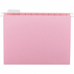 SMEAD - 12-1/4 x 9-1/2", Letter Size, Pink, Hanging File Folder - 11 Point Stock, 1/5 Tab Cut Location - Americas Industrial Supply