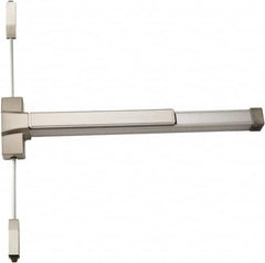 Ability One - Fire Rated, Nonhanded, Heavy Duty Vertical Rod - Satin Stainless Steel Finish - Americas Industrial Supply