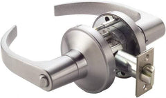 Ability One - Grade 1 Passage Lever Lockset - 2-3/4" Back Set, Zinc, Satin Chrome Finish - Americas Industrial Supply
