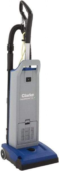 Clarke - Single Motor Upright Vacuum Cleaner - 11-1/2" Cleaning Width, 9" Amps, Ergonomic Handle - Americas Industrial Supply