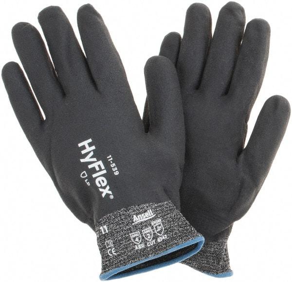 Ansell - Size 2XL, ANSI Cut Lvl A2, Abrasion Lvl 4, Nitrile Coated Cut Resistant Gloves - Fully Coated Coated, Black - Americas Industrial Supply
